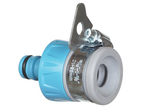 The Flopro Round Tap Connector is for connecting a round or oval tap with a hose, max. diameter 20mm. The fitting is sealed to the tap by tightening the stainless steel clip. Made from premium grade plastic.The connectors allow a ‘Snap Fit’ to ensure easy connection to all major watering brands.