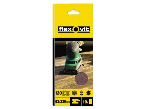 Flexovit 1/3 Sanding Sheets Plain Medium 80 Grit (Pack 10)
