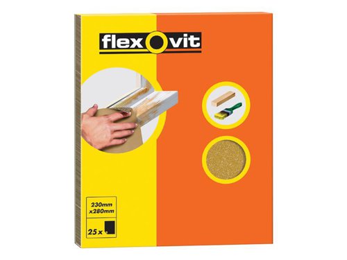 Flexovit Glasspaper Sanding Sheets 230 x 280mm Grade 1 (25)