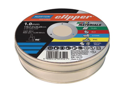 Flexovit Clipper® Multi-Materials Cutting Discs 115 x 22.23mm (Tin of 10)