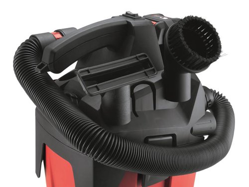 The Flex Power Tools VC 6 L MC 18.0 Compact Vacuum Cleaner has a high-performance turbine that ensures an excellent extraction result. Eco mode, extends the battery runtime up to 30 minutes. Its flat-fold filter can be cleaned manually for optimised cleaning and improved container filling.The compact, lightweight design incorporates a carry strap for mobile use. The compact design also means it fits in all vehicles. Accessories can be stowed onboard thanks to integrated brackets on the suction head. Supplied with a Ø32mm compact hose with a length of 0.5m that can be extended to 2.5m.Optimised for cleaning work in offices, storage rooms, workshops and vehicles. It can also be used in final assembly, automotive cleaning etc. FLEX power tools can be connected with ease using the FLEX clip system for extraction work.Supplied as a Bare Unit - No Battery or Charger.Supplied with the following accessories:1 x Suction Hose Ø32mm x 0.5-2.5m.1 x Class L Flat-Fold Filter.1 x Class L Fleece Filter Bag.1 x Hand Pipe.1 x Crevice Nozzle.1 x Round Brush.1 x Upholstery Nozzle.1 x Shoulder Strap.Specifications:Max. Volume Flow: 1,400 L/min.Max. Vacuum: 12,000 Pa.Container Volume: 6 litre.Filter Surface: 3,000cm².Size (W x L x H): 240 x 200 x 400mm.Weight: 3.3kg (inc. accessories, without battery).