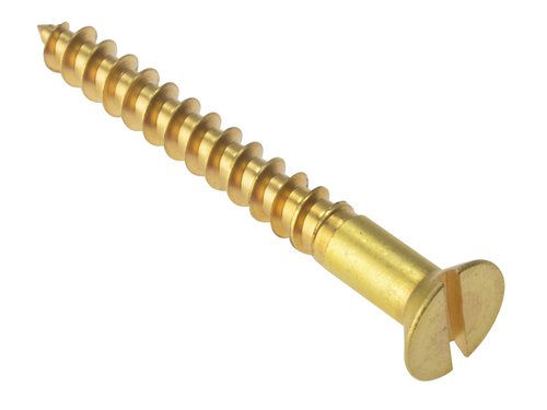 ForgeFix Wood Screw Slotted CSK Solid Brass 3in x 10 Box 100
