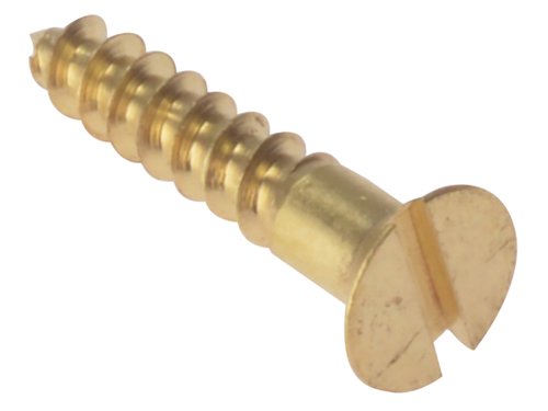 ForgeFix Wood Screw Slotted CSK Solid Brass 1in x 10 Box 200