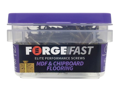 FORFFFS4255Y ForgeFix ForgeFast TORX® Compatible Flooring MDF Chipboard Screw 4.2 x 55mm Box 200