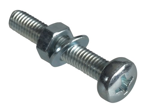 FORFPMSPH530 ForgeFix Machine Screw Pozi Compatible Pan Head ZP M5 x 30mm Forge Pack 8