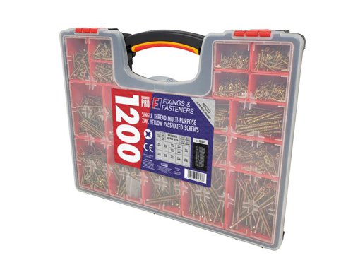 FOR Organiser Pro Multi-Purpose Wood Screw Kit, 1200 Piece