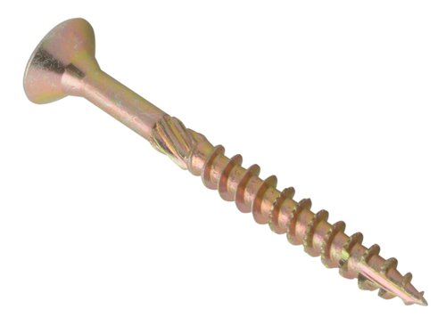 Spectre™ by Forgefix, incorporates a long list of advanced screw features, often only found in premium screws, into what we've named advanced multi-purpose wood screws.They feature a countersunk, pozidrive compatible, recessed head. Fully threaded, up to 50mm, with a sawtooth thread, to prevent splitting, and reamer to prevent jacking (50mm and above). They are also surface hardened with a quick start type 17 slash point.The screws have a zinc yellow passivated finish for excellent resistance to corrosion. Zinc yellow passivation process of electroplating is similar to the 'galvanised' and 'zinc plated' processes, but with the addition of a yellow dye. It offers an aesthetically pleasing finish.CE approved for use in load-bearing timber construction.Specification:Size: 5.0 x 50mmThread: 30mm lengthPack Quantity: Box of 200