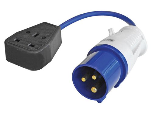 The Faithfull FPPFLYLEAD Fly Lead converts a 240V, 16A 3-pin plug to a 240V, 13A 3-pin socket. It is ideal for camping, caravanning and on-site generators.Lead length: 35cm.