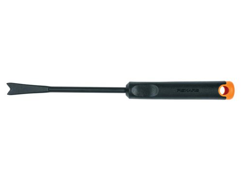 The Fiskars Ergo Weeding Knife  is a durable yet lightweight tool, ideal for removing weeds and their roots. Its ergonomically shaped handle feels natural in your hand and helps reduce fatigue. The steel head with rust-resistant coating provides lasting strength and value. The tool also incorporates a hanging hole for easy storage.