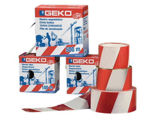 GEK Red and White Barrier Tape 500m