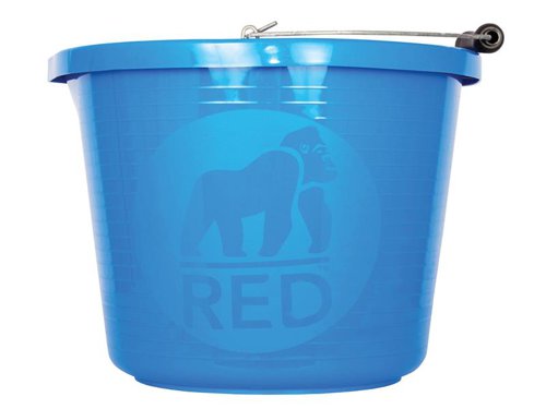 The Red Gorilla Premium Bucket is an extra strong, 3 gallon bucket with thick, ribbed walls. Great for plastering, mixing, plumbing, carrying water and tools.Available in black, yellow, red and blue.1 x Red Gorilla Premium Bucket 14 litre (3 gallon) - Blue