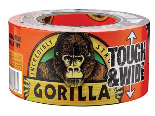 Gorilla Tape® Tough & Wide is a double thick adhesive, ideal for sticking rough, porous and imperfect surfaces. It has a tough all weather shell, giving a tighter barrier against moisture and higher UV qualities. This tape has a strong reinforced backing, a high fibre count cloth reinforced backing that gives high strength, but can be ripped by hand easily.This product is a market leader in the US.