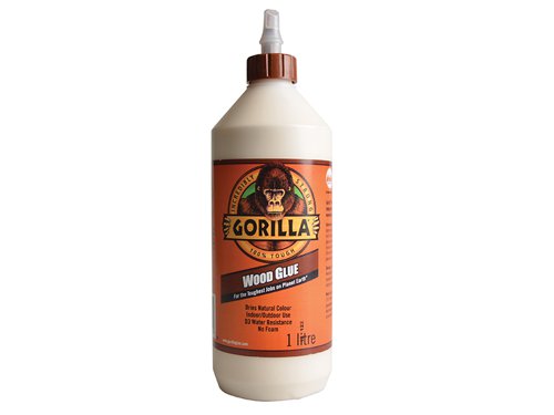 Gorilla Wood Glue is a non-toxic water based, solvent free polyvinyl acetate (PVA) glue that requires only 20-30mins clamp time and is fully cured in 24 hours.It is suitable for use indoors and outdoors and can be used on hardwoods, softwoods and wood composites. This glue dries with a natural finish.The GRGGWG1L Gorilla Wood Glue comes in the following:Size: 1L