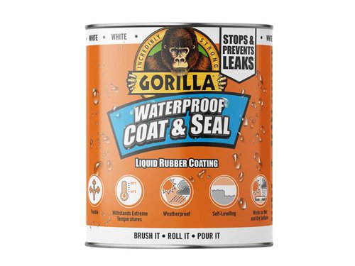 Gorilla Glue Waterproof Coat & Seal Liquid Rubber Coating White 946ml