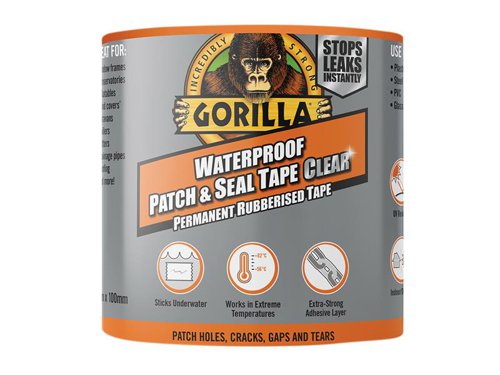 GRG Gorilla® Waterproof Patch & Seal Tape 100mm x 2.4m Clear