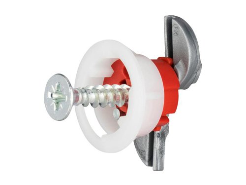 Gripit Plasterboard Fixings are designed for use with all types of plasterboard installation. The unique Gripit wings fold out in small cavity spaces to create a vice-like grip.Gripit Red Fixings allow you to fix large shelves to plasterboard walls. One Gripit Red holds up to 74kg.Easy to install, you will require an 18mm drill bit. They are also removable and reusable. Each Gripit Red is supplied with a 5.0 x 30mm screw.This Pack of Gripit Red Plasterboard Fixings contains:25 x Gripit Red Fixings25 x Screws 5.0 x 30mm