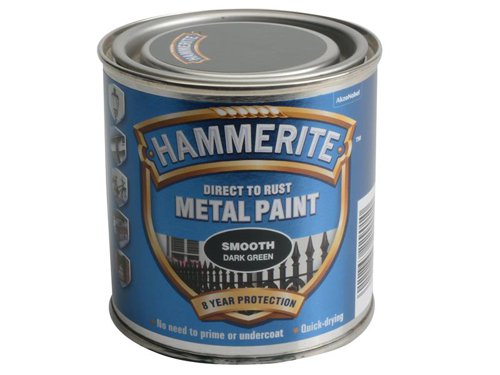Hammerite Direct to Rust Smooth Finish Metal Paint Dark Green 250ml
