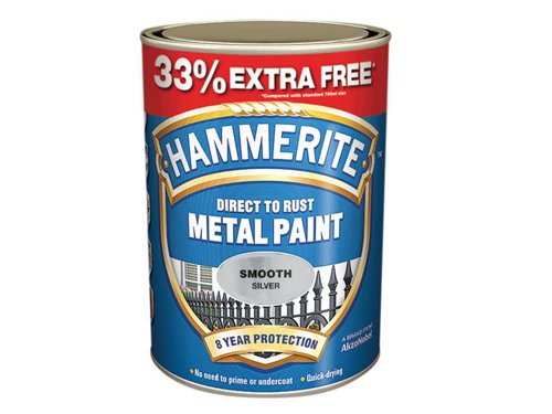 HMM Direct to Rust Smooth Finish Metal Paint Silver 750ml + 33%
