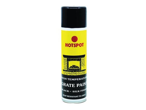 Hotspot Spray Grate Paint is a high temperature, corrosion-resistant, one-coat, decorative finish paint. It is specially formulated for use on cast iron and steel.A thin coating of the paint allows excellent heat transmission and is colourfast up to 500°C.