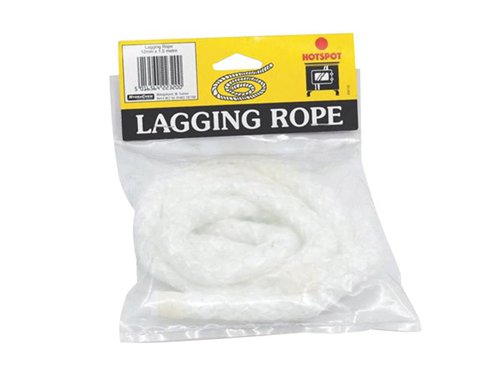 Hotspot Lagging Rope is made from heat-resistant, woven glass fibre. It is used for fitting between surrounds and firebacks or where any gap needs to be filled with a flexible expansion material that has insulation qualities. Use with Heatbond Stove Rope Fixative.1 x Hotspot Lagging Rope 12mm x 30m Reel