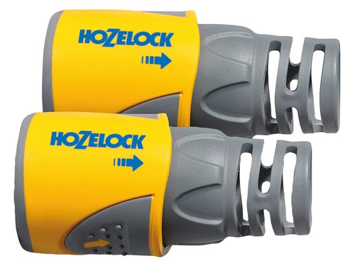 Hozelock 2050 Hose End Connector Plus for 12.5-15mm (1/2-5/8in) Hose (Twin Pack)