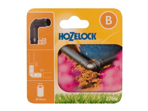 Hozelock 2766 90° Elbow Connector 13mm (Pack 5)