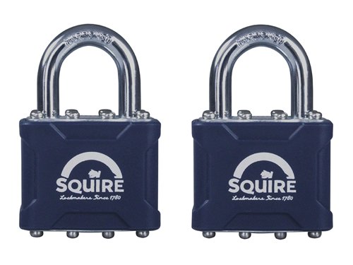 Squire 35T Stronglock Card (2) Padlocks 38mm Open Shackle Keyed