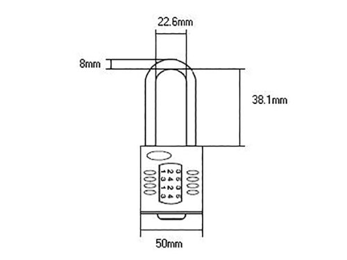 HSQCP5015 Squire CP50/1.5 Combination Padlock 4-Wheel 50mm Long Shackle 38mm