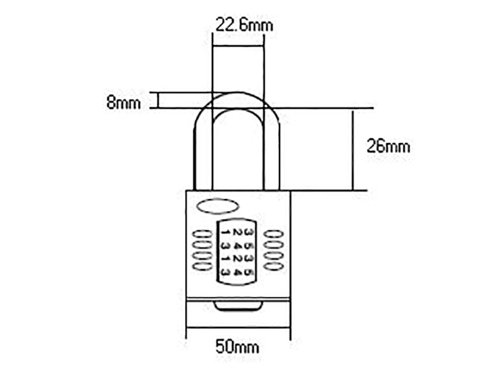 HSQCP50 Squire CP50 Combination Padlock 4-Wheel 50mm