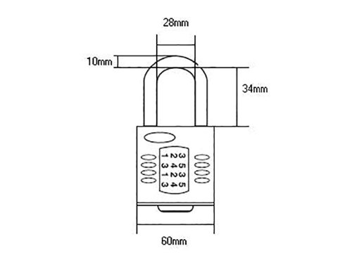 HSQCP60 Squire CP60 Combination Padlock 5-Wheel 60mm