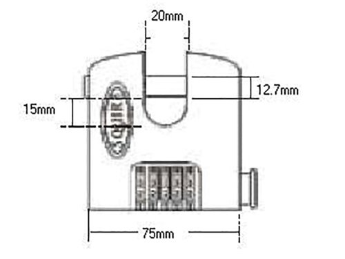 HSQSHCB75 Squire SHCB75 Stronghold Re-Codable Padlock 5-Wheel