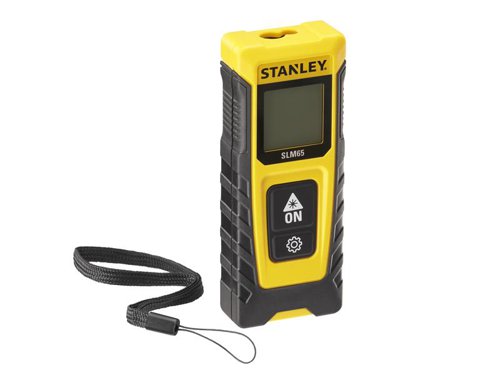 The STANLEY® SLM65 Laser Distance Measure is suitable for a wide range of professional measuring applications. Easy-to-use, thanks to its two-button operation: one to activate the device and take measurements, and a cog button to select different functions. Equipped with a generously-sized screen that displays two rows of measurements. Black characters on a white background make it easy to read measurements, even in bright conditions. The two-point system facilitates measurements from either the top or base of the unit, providing accuracy and flexibility in a multitude of measuring scenarios. Robust, reliable and durable, it has been subjected to a 1M impact drop test to ensure it withstands knocks and bumps, so every professional feels confident using it around the work site. A power saving mode will protect battery life by automatically turning off the laser after 120 seconds and the screen after 180 seconds.Specification:Functions: distance, continuous measurement, area, volumeAccuracy: ± 3mmOperating Range: 20mProtection Rating: IP40Power: 2 x AAA batteries (supplied)