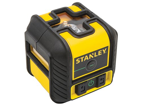 The Stanley Intelli Tools Cross90™ Green Beam Laser is self-levelling and projects a 100° vertical beam, horizontal beam and an additional 90° vertical beam. The 90° beam is ideal for tile or flooring installation or to lay out partition walls with ease. The green beams allow for enhanced visibility while working.The body is fitted with overmould housing and rubber bumpers on all corners for protection against knocks. Easy-to-use, fitted with a touch pad control panel and a 3-position lock switch with manual mode. It is IP50 rated, making it ideal for indoor DIY and residential construction jobs.Supplied with: 2 x AA alkaline batteries, 1 x QuickLink™ Bracket and 1 x Storage Pouch.Specification:Level Accuracy: ±0.5mm/mWorking Range: 16mPower: 2 x AA batteries (supplied)Thread: 1/4inWeight: 0.6kg