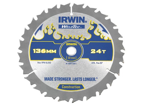 IRW Weldtec Cordless Circular Saw Blade 136 x 10mm x 24T ATB
