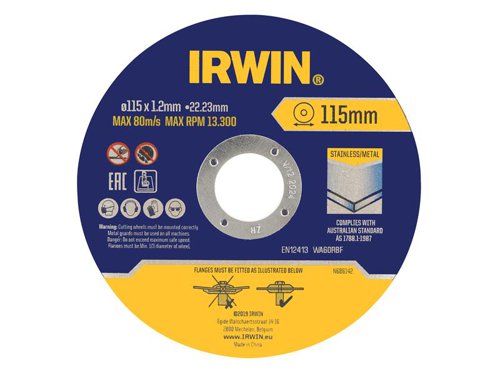 IRWIN® Metal Cutting Disc 115 x 1.2 x 22.2mm Tin of 10