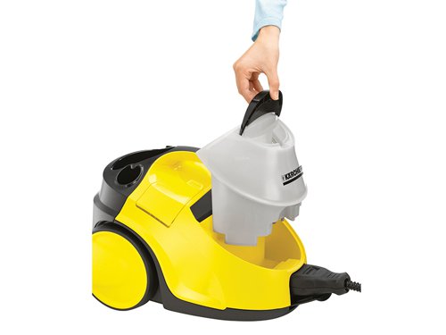 The SC 5 EasyFix is a top-of-the-range powerful steam cleaner that harnesses the dirt-shifting power of steam to kill 99.99% of household bacteria, delivering amazing deep cleaning results using nothing but tap water, meaning it is ideal for allergy sufferers. It includes all the attachments needed to make light work of removing grease from oven doors and hobs, everyday dirt from hard floors, stubborn stains from upholstery and carpets, and limescale and mould from tiles and taps, leaving your home effortlessly sparkling with no chemicals or scrubbing.The 1.5L removable water tank allows uninterrupted cleaning as well as the ability to use the VapoHydro function which combines powerful steam and a blast of hot water to tackle even the toughest dirt.The new EasyFix floor tool system ensures convenient hands-free cloth removal.Supplied with:1 x EasyFix Floor Tool2 x 0.5m Extension Tubes1 x Hand Nozzle1 x Detail Nozzle1 x Small Round Brush1 x Hook & Loop Microfibre Floor Cloth1 x Microfibre Nozzle CoverSpecification:Max. Steam Pressure: 4.2 barArea Performance: 150m²Heating Time: 3 min.Tank Capacity: 0.5/1.5 litre (removable tank)Heating Output: 2,200WWeight: 6kg (machine), 7.8kg (with accessories)Dimensions (LxWxH): 439 x 301 x 305mm