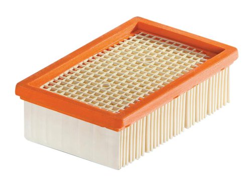 The Kärcher Flat Pleated Filter is suitable for use with the Kärcher WD 4-5 Wet & Dry Vacuums. It packs an impressively large filter area into a very small space.Contained within a filter box, this filter can be replaced quickly and easily with no contact with dirt.