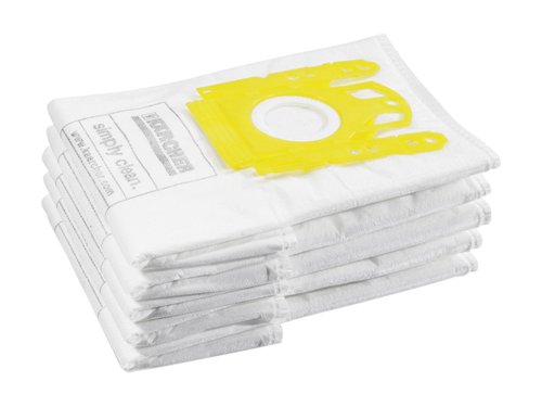 Karcher VC Fleece Vacuum Bags are made from a 3-layered fleece material providing longer lasting, high suction performance and higher filtration. The sealing system enables hygienic removal.Suitable for the Karcher VC 6 vacuum cleaners.