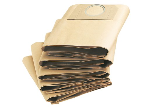 The Kärcher vacuum replacement filter bags are for the A2234. These bags are high-performance high-strength, 2-ply paper filter bags for reliable fine dust retention.Compatible with A2234, A2200, MV2 and WD2 Vacuums.Contains: 5 x Bags.