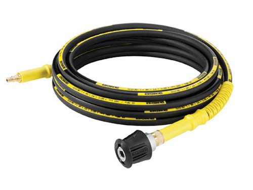This Karcher high-pressure Extension Hose, for gun model ”best” with Quick Connect Connector. The 6m high-pressure extension hose has greater flexibility for use with pressure washers. Simply connect between gun with Quick Connect connector, and high-pressure hose.It has a robust DN 8 quality textile braiding reinforced, non-kinking hose with brass connector for durability.For use with pressures of up to 180 bar and temperatures up to 60 °C. This extension hose is also suitable for chemical use and is suitable for use with Karcher K 2 to K 7 pressure washers.Specifications:Max Pressure: 180 Bar.Max Water Feed Temperature: 60°C. Length: 6m.