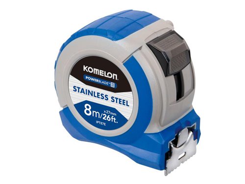 KOMIPT87E Komelon Stainless Steel PowerBlade™ Pocket Tape 8m/26ft (Width 27mm)