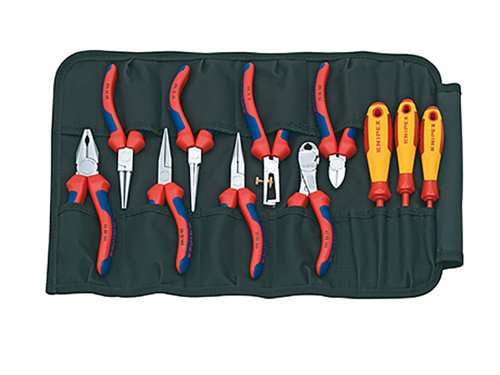 Knipex Pliers & Screwdriver Set in Tool Roll, 11 Piece