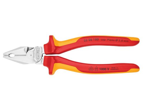 KPX0206180 Knipex VDE High Leverage Combination Pliers 180mm