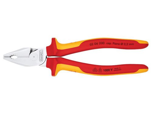 KPX0206200 Knipex VDE High Leverage Combination Pliers 200mm
