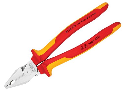 KPX0206225 Knipex VDE High Leverage Combination Pliers 225mm