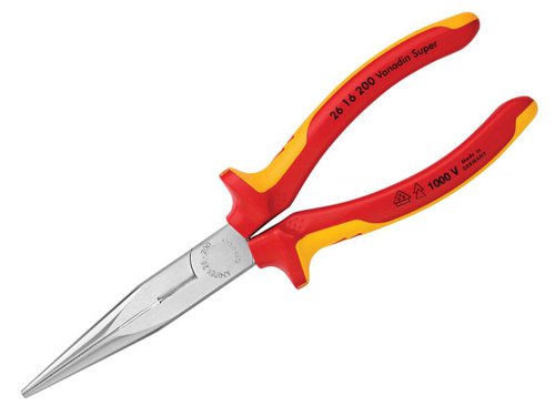 KPX VDE Long Snipe Nose Side Cutting Pliers 200mm