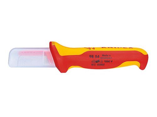 KPX9854 Knipex 98 54 VDE Cable Knife (Back of Blade Insulated)