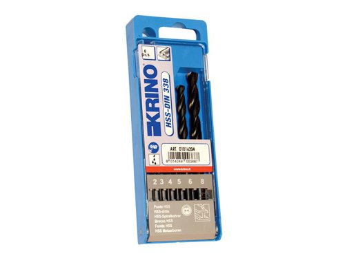 KRI Rolled HSS Twist Drill Bit Set, 6 Piece