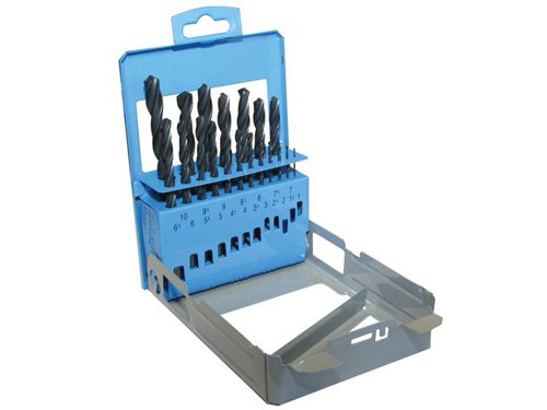 KRI Rolled HSS Twist Drill Bit Set, 19 Piece