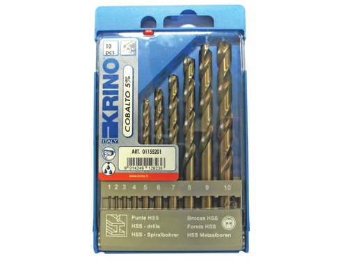 KRI Cobalt HSS Twist Drill Bit Set, 10 Piece